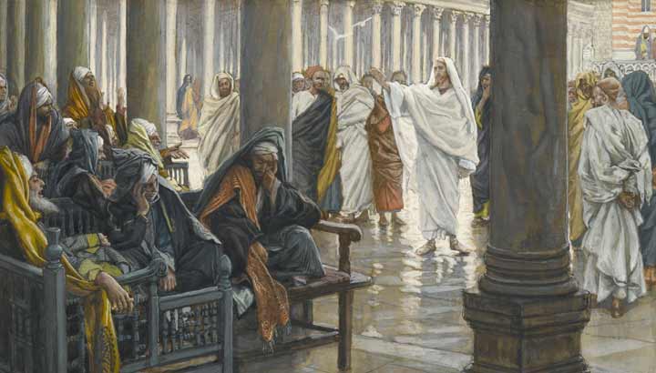 Imagen: Fragmento de la acuarela "¡Ay de vosotros, escribas y fariseos" (1894), por James Tissot.