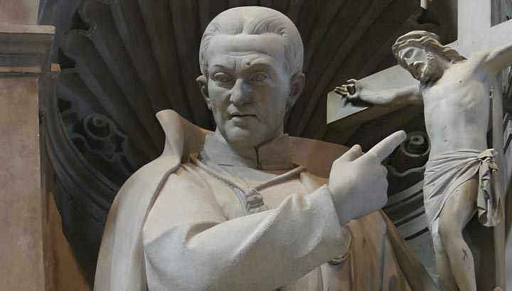 Estatua de San Pablo de la Cruz en la Basílica de San Pedro en el Vaticano (1876), por Ignazio Iacometti.